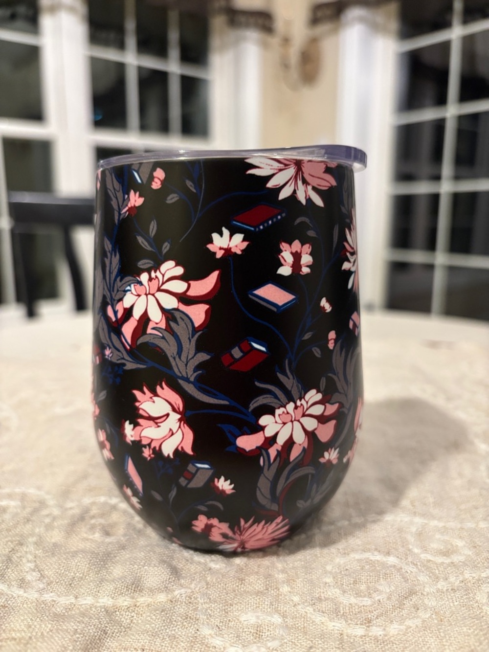 Floral with Books. Stemless Insulated Tumbler NWT - Picture 1 of 9